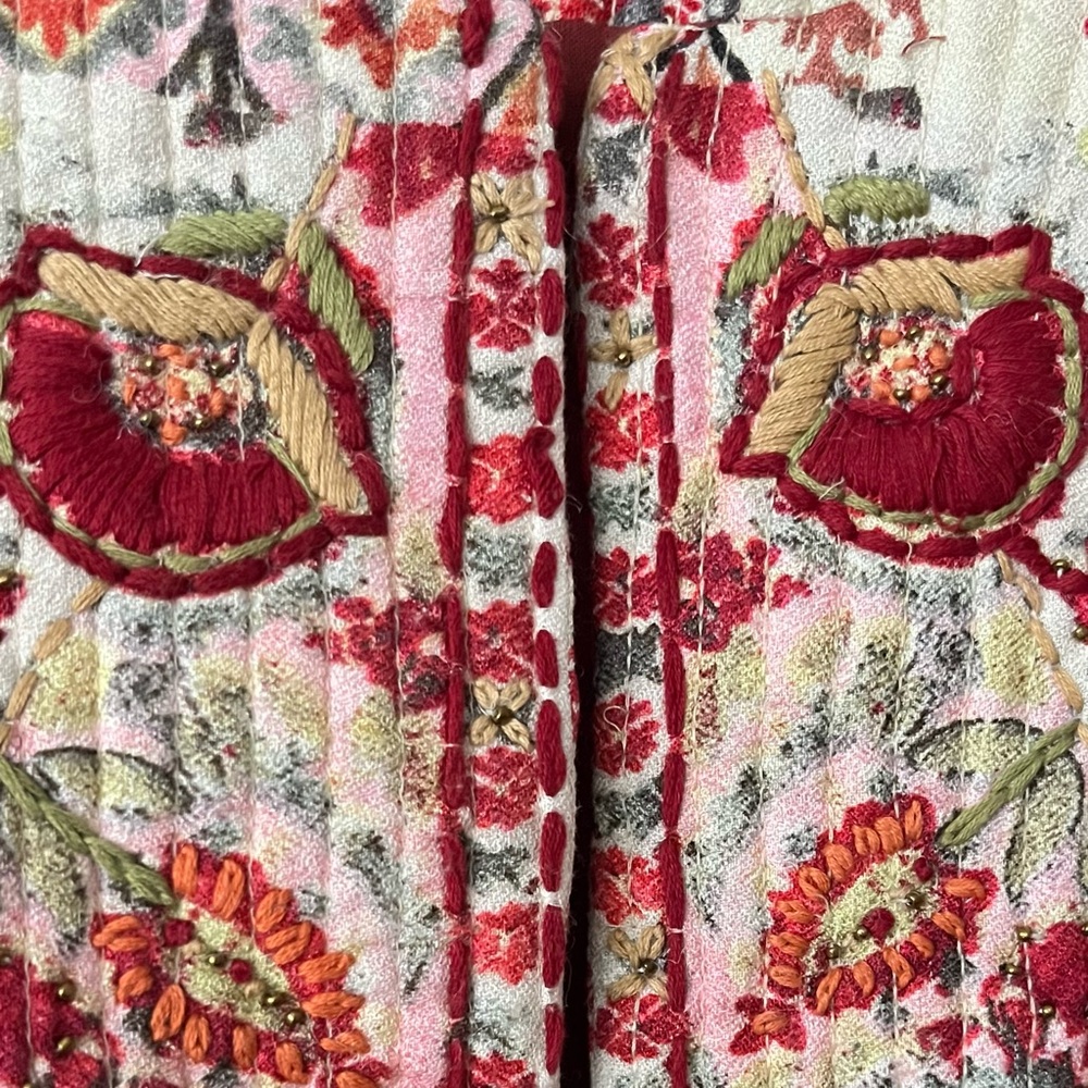 Soft Surroundings Women's La Sultana Embroidered Quilted Jacket Size S Boho - Picture 4 of 9